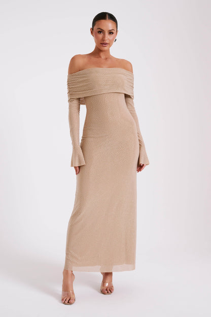 DazzlingDream- Maxi-jurk met blote schouder