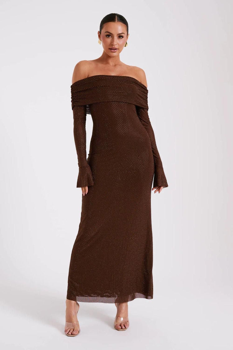DazzlingDream- Maxi-jurk met blote schouder