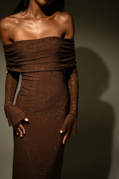 DazzlingDream- Maxi-jurk met blote schouder